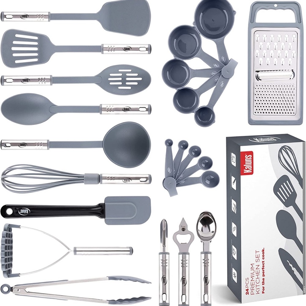 24 Piece kitchen utensil set - Grey
